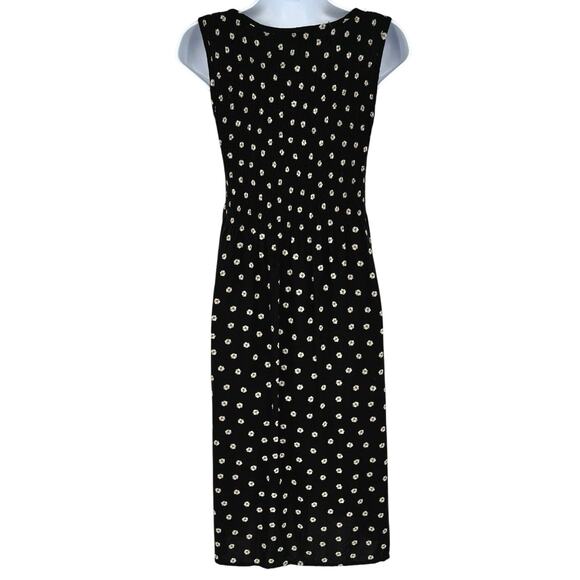 Croft & Barrow Black and Cream Smocked Sleeveless Midi Dress Size PXS - Picture 2 of 7